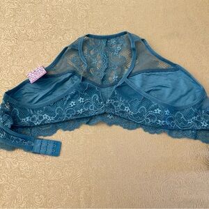 ANEMONE Sky Blue Halter Neck Lace Bralette